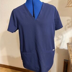 Figs woman’s size medium navy blue scrub top v neck